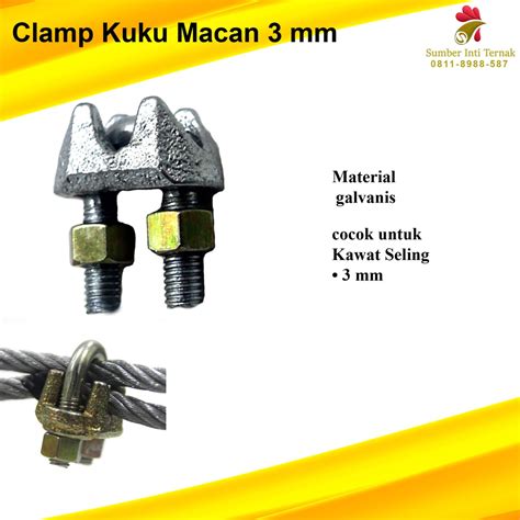 Jual KUKU MACAN Clamp Klem Tali Kawat Baja Kabel Seling Sling 3 MM