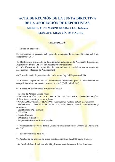 Acta Nombramiento Junta Directiva Asociacion Citas Romanticas Para