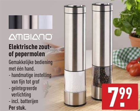 Ambiano Elektrische Zout Of Pepermolen Aanbieding Bij ALDI