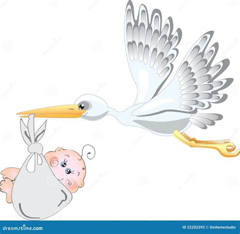 Stork With Baby Vector Cartoon | CartoonDealer.com #39168193