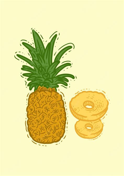 Premium Vector Pineapple Fruit Cartoon Vector Illustration Food Nature Icon Concept Isolated