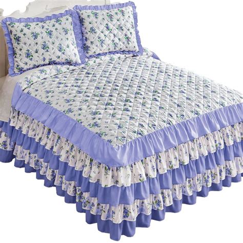 Quilts and Bedspreads | Bed spreads, Ruffle bedspread, Blue bedspread