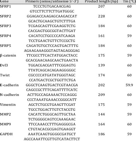 Primers Used For Qrt Pcr Download Table