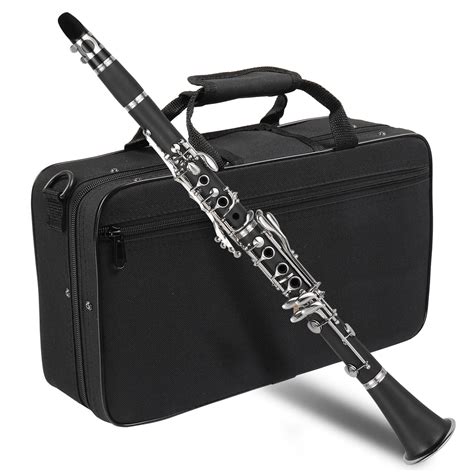 Ktaxon Bakelite Bb Clarinet Nickel Plated Black Sound Instrument For