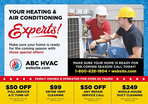 HVAC Contractor Marketing Advertising Direct Mail Postcards