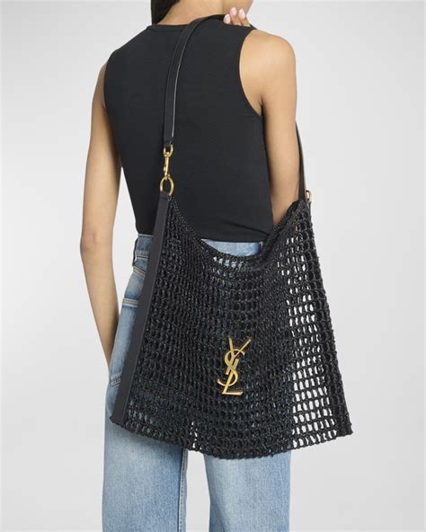 Oxalis YSL Monogram Shoulder Bag In Raffia With Bronze Hardware In 2024