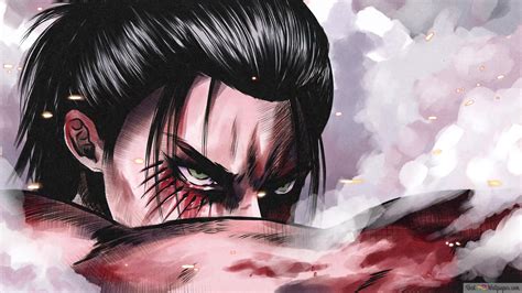 Attack On Titan Eren Yeager Titan Transformation 4k Wallpaper Download