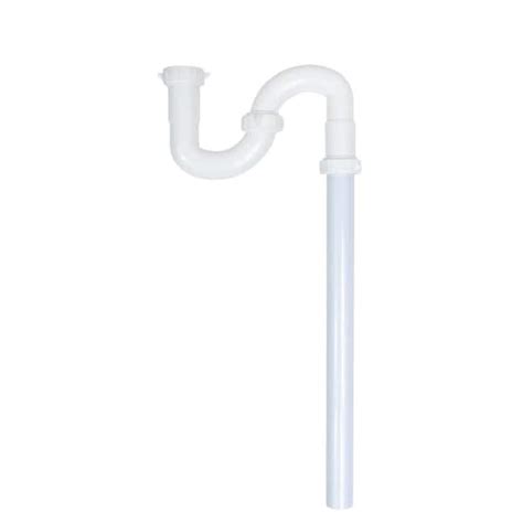 Oatey 1 1 4 In White Plastic Sink Drain S Trap HDC9719BG The Home Depot