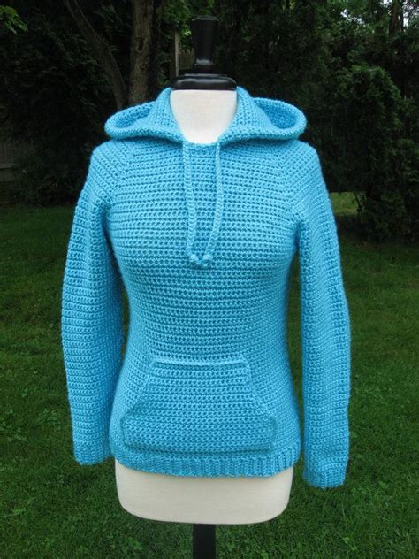 Ever In Style Raglan Hooded Pocket Pullover Crochet Pattern Pdf Sweater Crochet Pattern