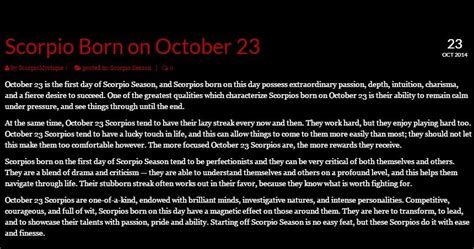 Scorpio Zodiac Personality Traits By Birthday Zodiac Personality