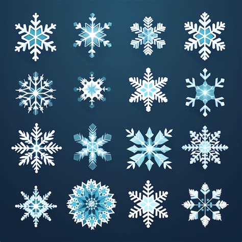 Premium Ai Image Free Vector Snowflakes Illustration Set