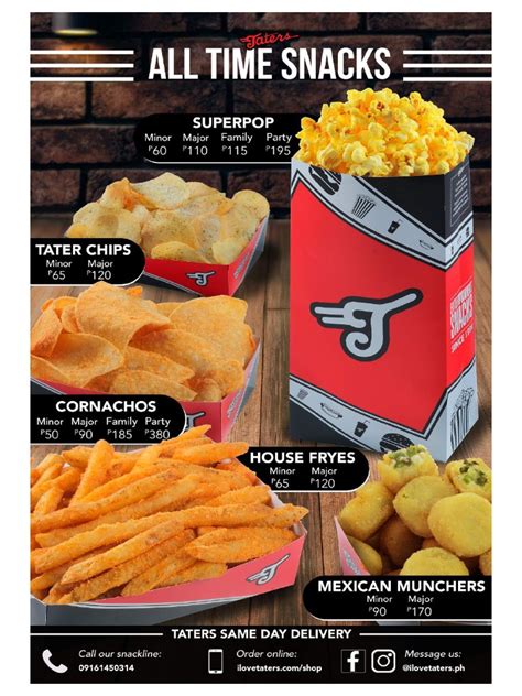 Taters Menu | PDF
