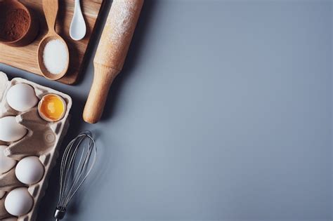 Diferentes Ingredientes Y Utensilios De Cocina Para Hacer Galletas O