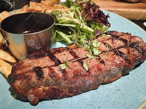 Australian Medium Rare Grilled Premium Wagyu Steak Stock Photo Image