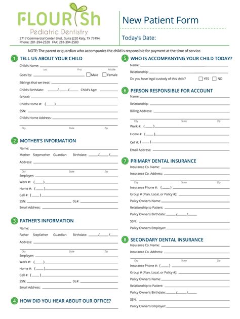 Pediatric Dentistry New Patient Forms Fill Online Printable