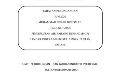 Slide Presentation Latihan Industri Politeknik Pembentangan Laporan