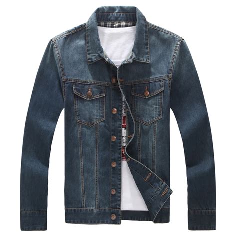 2017 Fat big yard jeans men denim jacket brand clothing casual mens ...