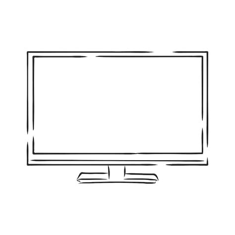 Icono De Doodle De Contorno Dibujado De Mano De Pantalla De Televisor