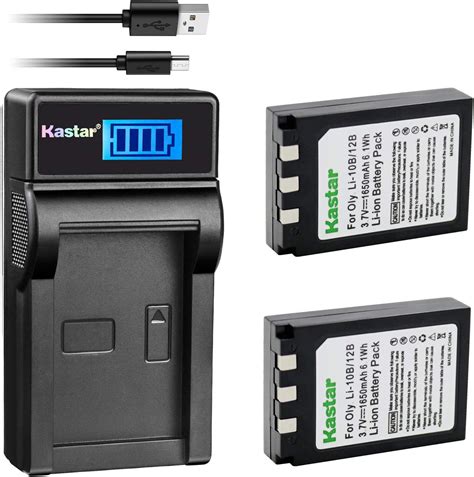 Kastar Battery X2 And Lcd Slim Usb Charger For Olympus Li 10b Li 12b And Olympus