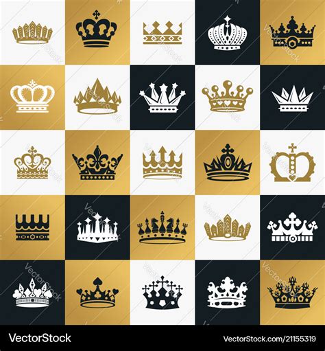 King and queen crowns symbols Royalty Free Vector Image