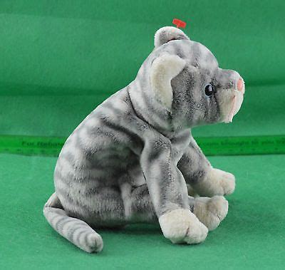 Silver Ty Beanie Baby Cat Grey Tabby Kitten Birthday February