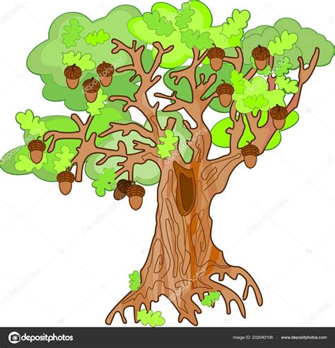 Old Oak Tree Cartoon