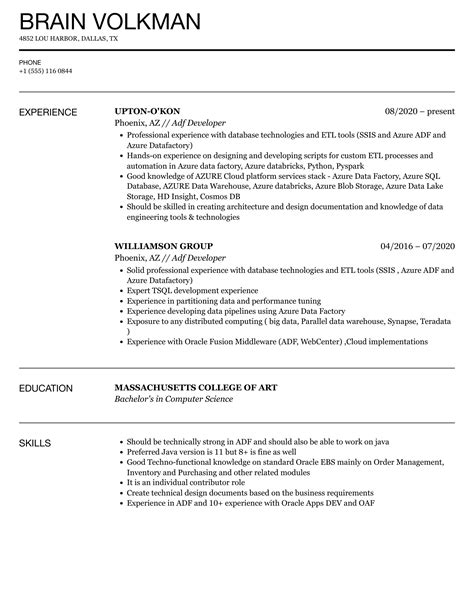 Adf Developer Resume Samples Velvet Jobs