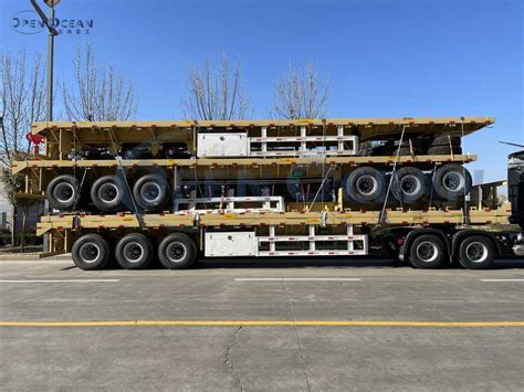 Lowest Price Shipping Container Ft Flatbed Semi Trailer Axle Flat