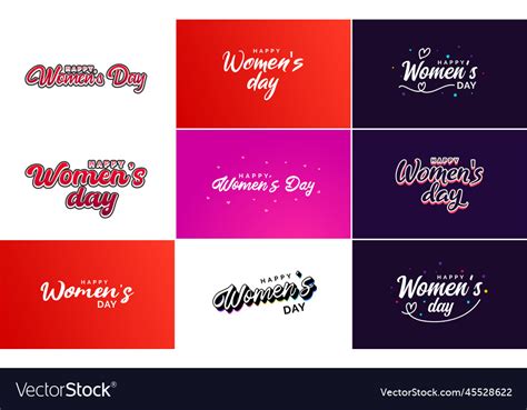 Set Of Happy Womans Day Handwritten Lettering Vector Image