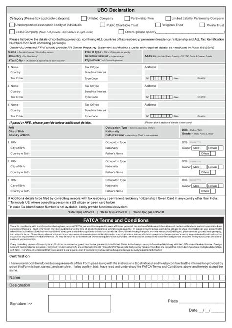 Fatca Crs Declarationformentities Karvy