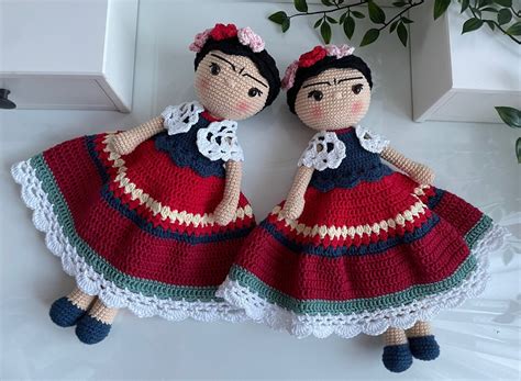 Frida Kahlo Doll Crochet Amigurumi Frida Kahlo Toy Mexican Artist