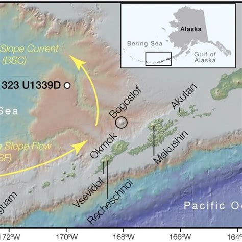 Map of part of the Aleutian Island Arc showing the location of IODP ...