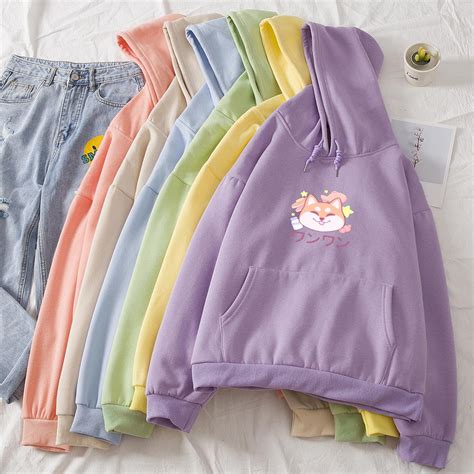 Buy Shiba Inu Hoodie Harajuku Kawaii Hoodies Women Cute Korean Style