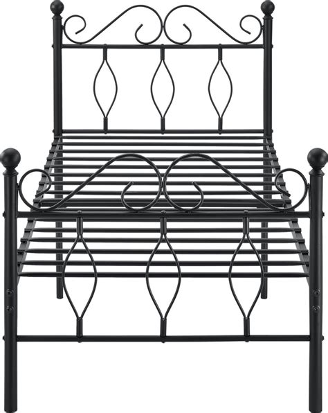 Metalen Bedframe Elianna Staal Met Bedbodem Zwart X Cm