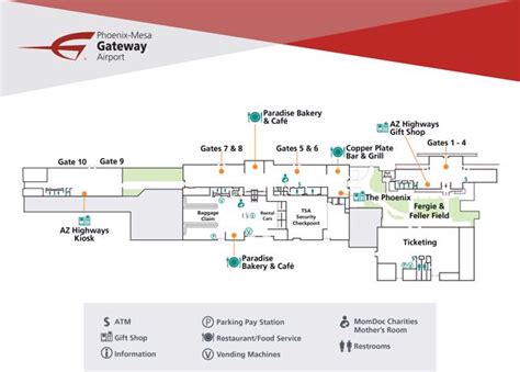 Phoenix-Mesa Gateway Airport(AZA) Terminal Maps, Shops, Restaurants, Food Court 2024