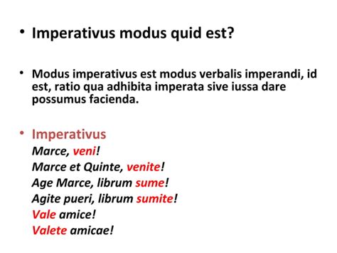 Grammatica De Imperativo Modo Ppt