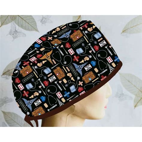 Jual Topi Dokter Scrub Hat Surgical Cap Headcap Printing Premium Doctor