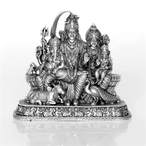 Buy SHIJPIK 92 5 Pure Silver Shiv Parivar Idols 7x6 Cm Home Decor