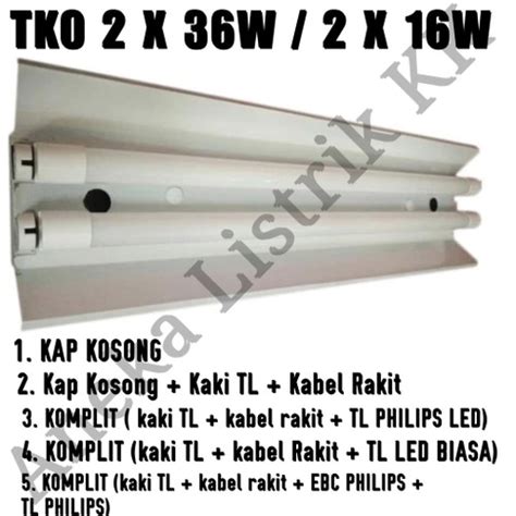 Jual KAP LAMPU TKO 2X36 2X16 W WATT TK O OUTBOW 2X36W 2X16W 2 X 36 16