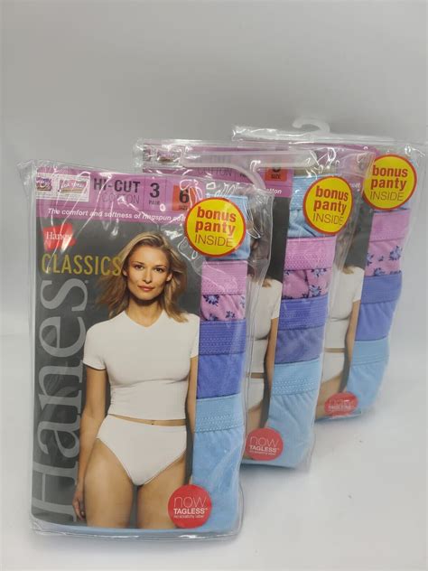 Hanes Womens Classics Tagless Hi Cut Panties Underwear 12 Pair Size 6 Ebay