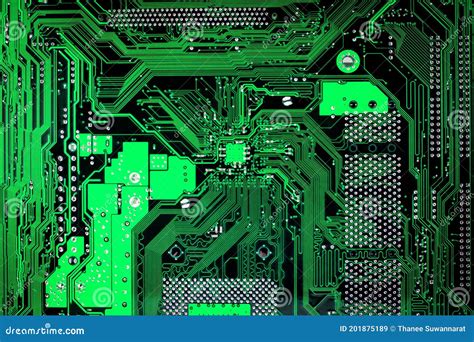 Electronic Circuit Boards Green Computer Motherboard Texture And