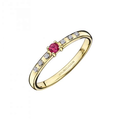 Mauboussin Bague Capsule D Motion Rubis Et Diamants Saphir Rose