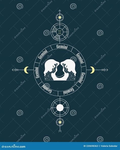 Géminis Ilustraciones Gráficas Vectoriales De Signos Del Horóscopo