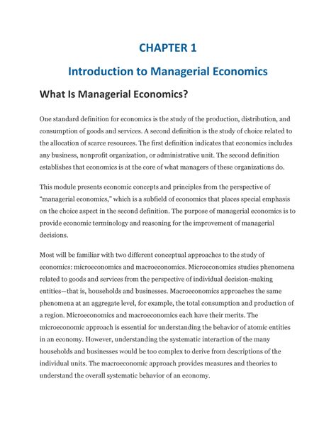 Chapter 1 Notes About Managerial Economics Chapter 1 Introduction