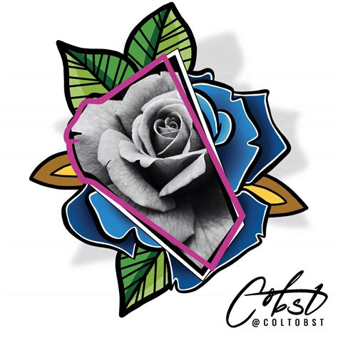 Neo Traditional Tattoo Roses