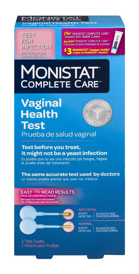 Monistat Care Vaginal Health Test 2 Test Swabs 1 Box Test For Yeast Infection