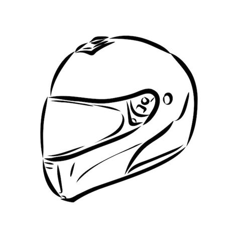 Icône de doodle contour dessiné main casque de moto Protection et