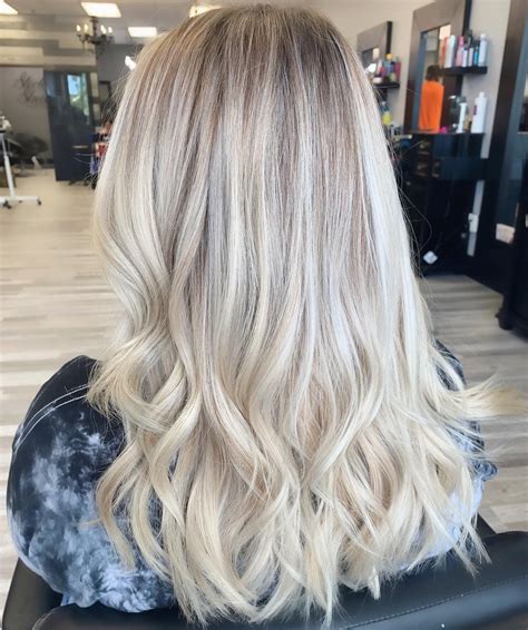Bright icy blonde color | Bright blonde hair, Balayage hair blonde