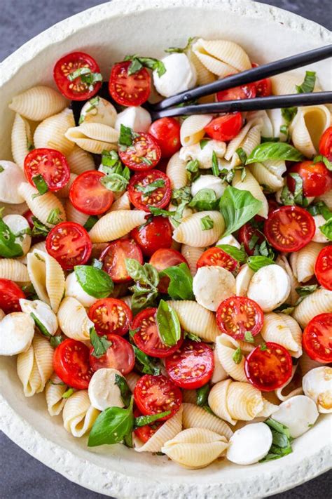 Caprese Pasta Salad Recipe Quick And Easy Momsdish