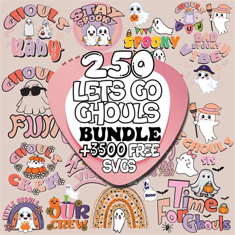 Lets Go Ghouls Png Lets Go Ghouls Svg Retro Pink Halloween Png Cute